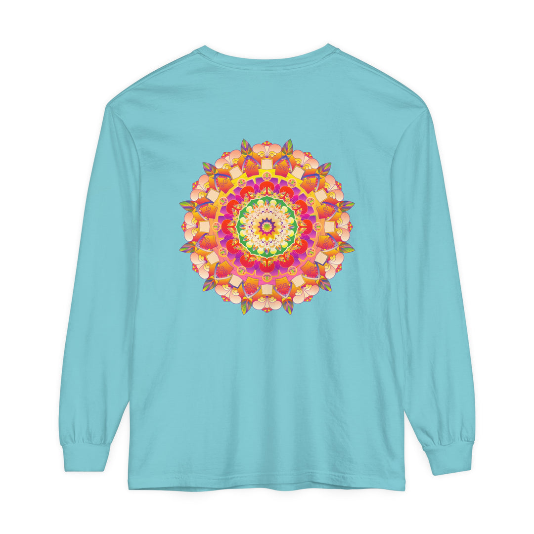 Colorful and intricate mandala design long sleeve t-shirt for both men and women