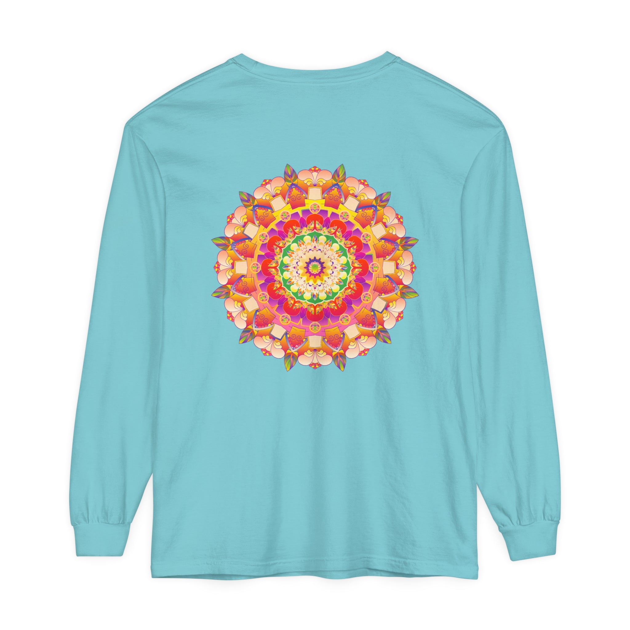 Colorful and intricate mandala design long sleeve t-shirt for both men and women