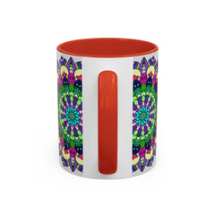Vibrant and intricate mandala art design on a ceramic mug