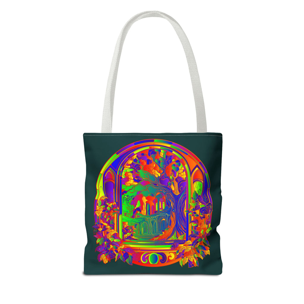 Beautiful Mandala Mystical Nature Tote Bag with vibrant colors and intricate design