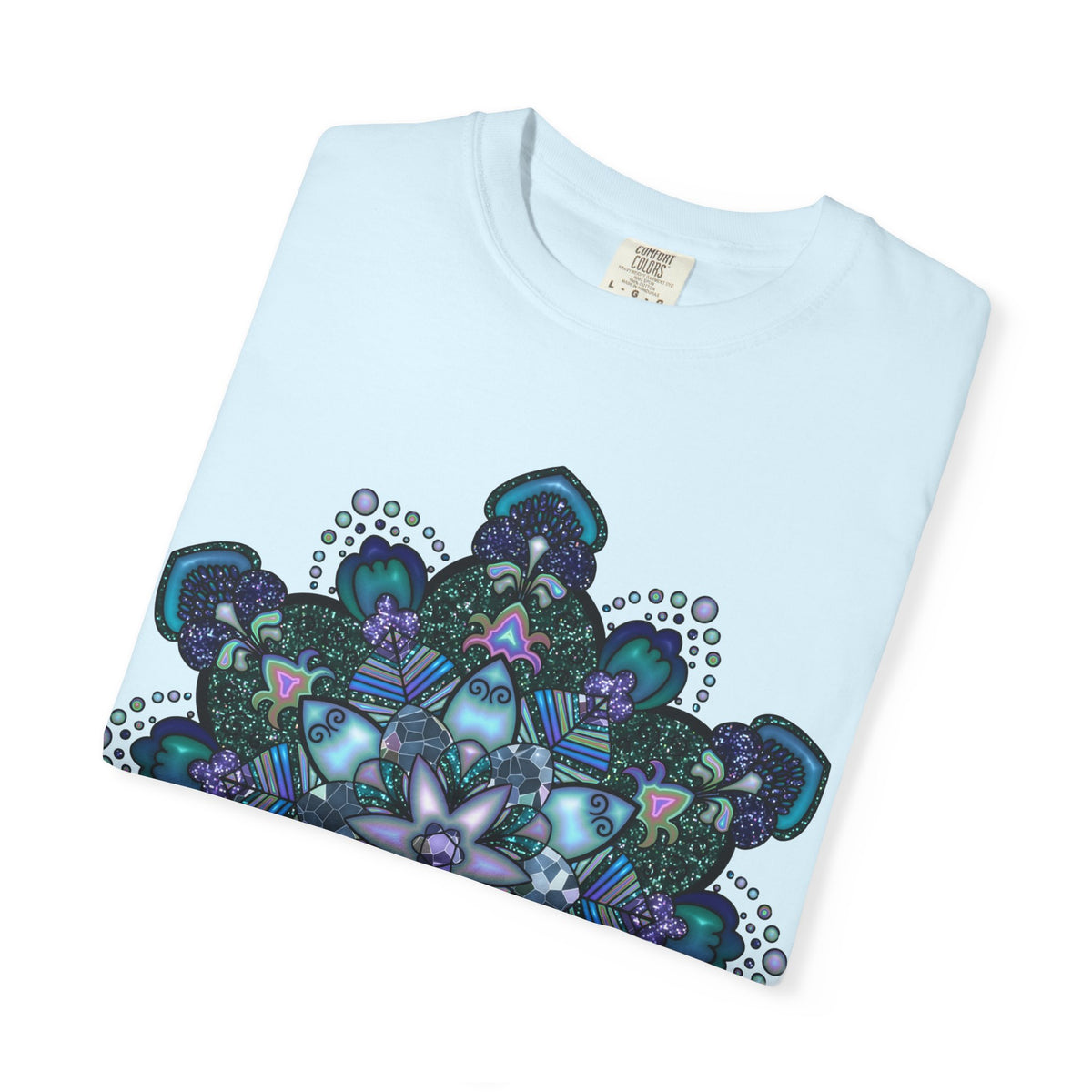 Blue Ocean Glitter Mandala T-shirt & Tote Bag Bundle