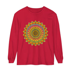 Colorful and intricate mandala design long sleeve t-shirt for men and women