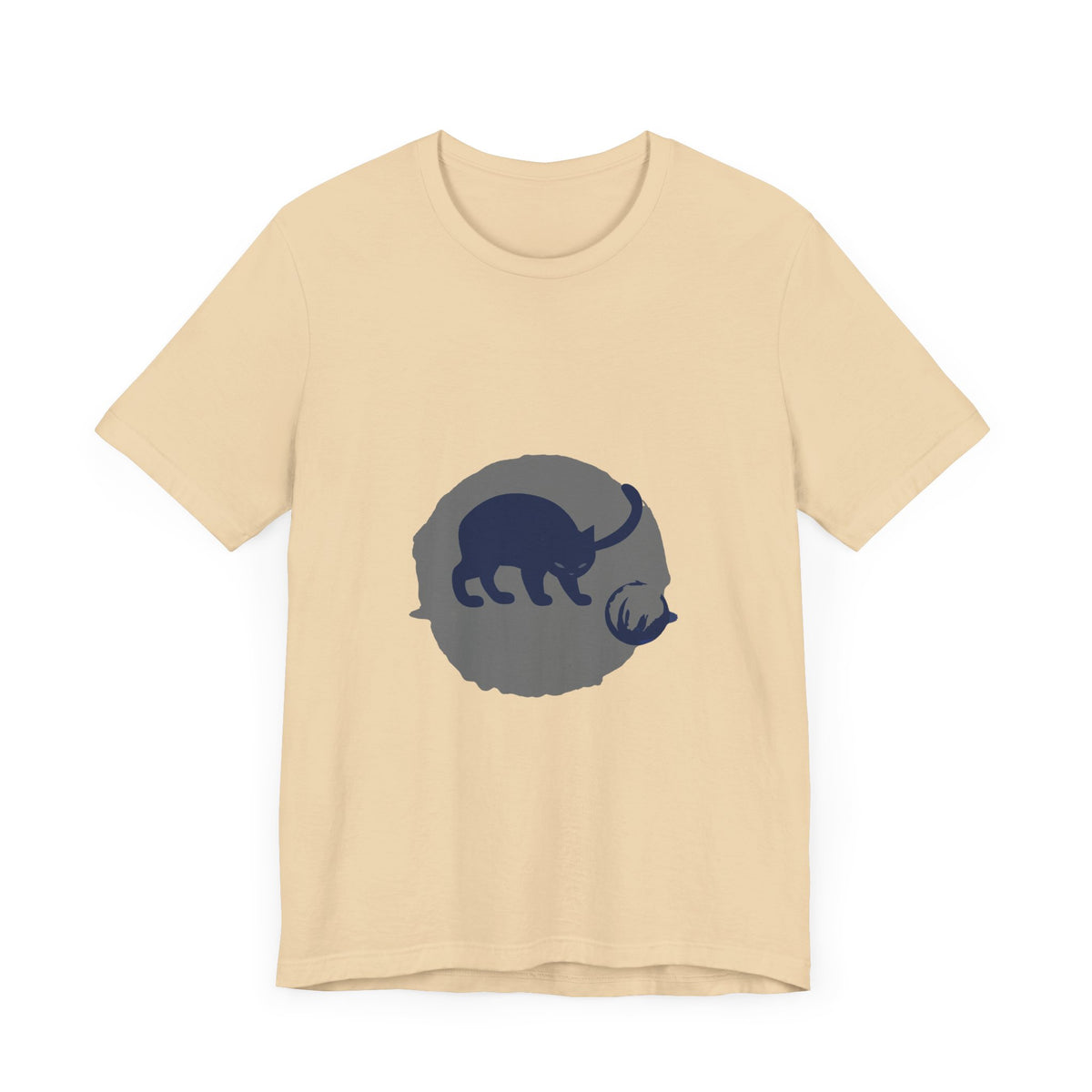 Black Cat Mystery T-Shirt - Playful Silhouette, Comfortable Cotton Tee with Intriguing Feline Design