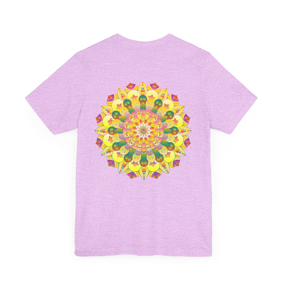 A beautifully designed vibrant mandala tee representing spiritual peace and harmony