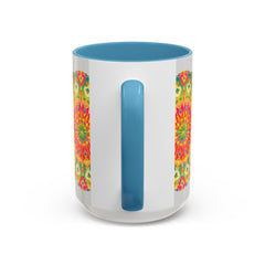 Colorful and vibrant mandala art mug featuring intricate and eye-catching designs