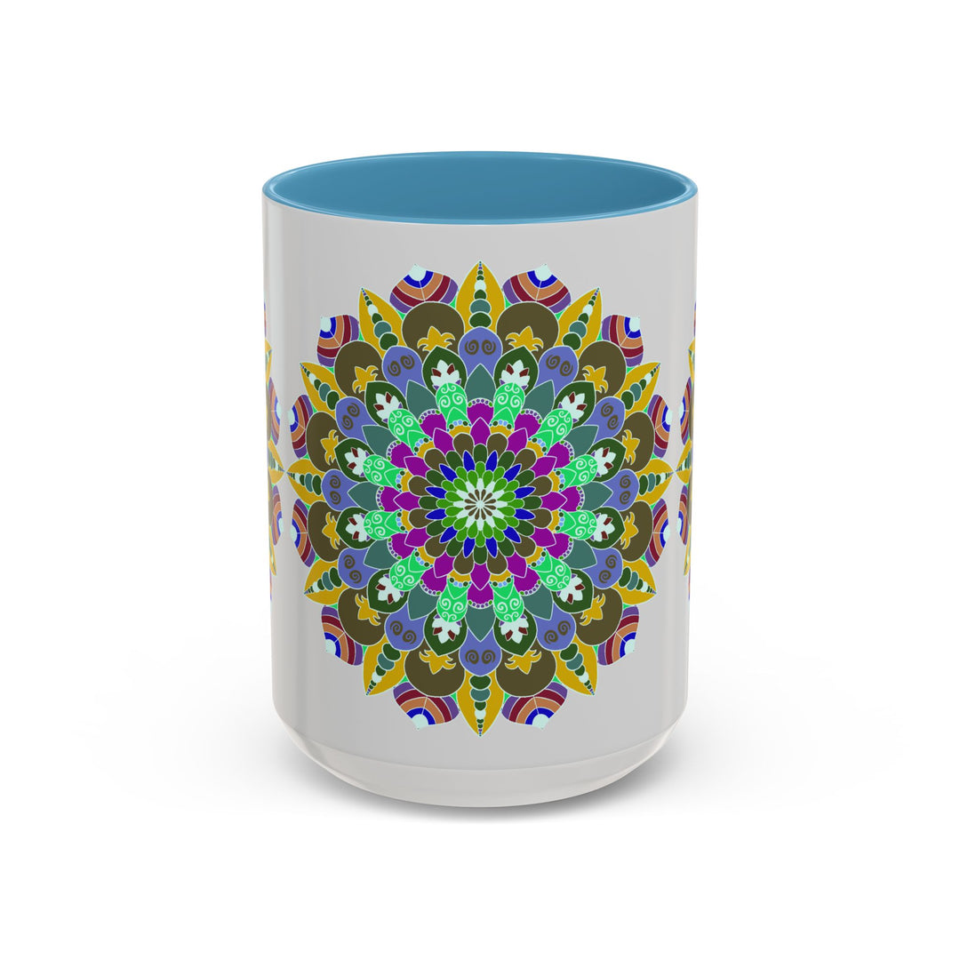 Beautiful mandala art mug featuring intricate, colorful designs for a serene and eye-catching addition to your kitchen or office space