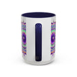 Beautiful handcrafted ceramic mug featuring a mesmerizing mandala design