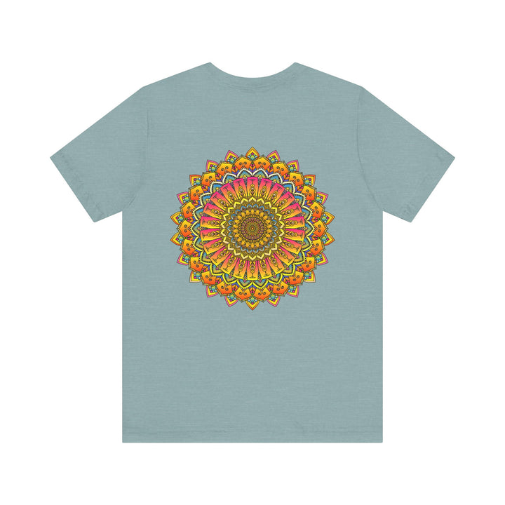 Vibrant Mandala Tee featuring intricate design for spiritual peace & harmony