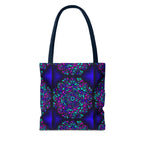 Kaleidoscope Mandala Tote Bag — Vibrant Neon Floral Pattern