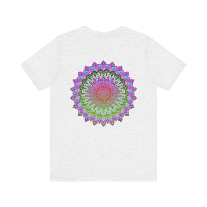 Vibrant Mandala Tee with intricate geometric design representing spiritual peace and harmony, perfect for spreading positive energy and embracing inner tranquility