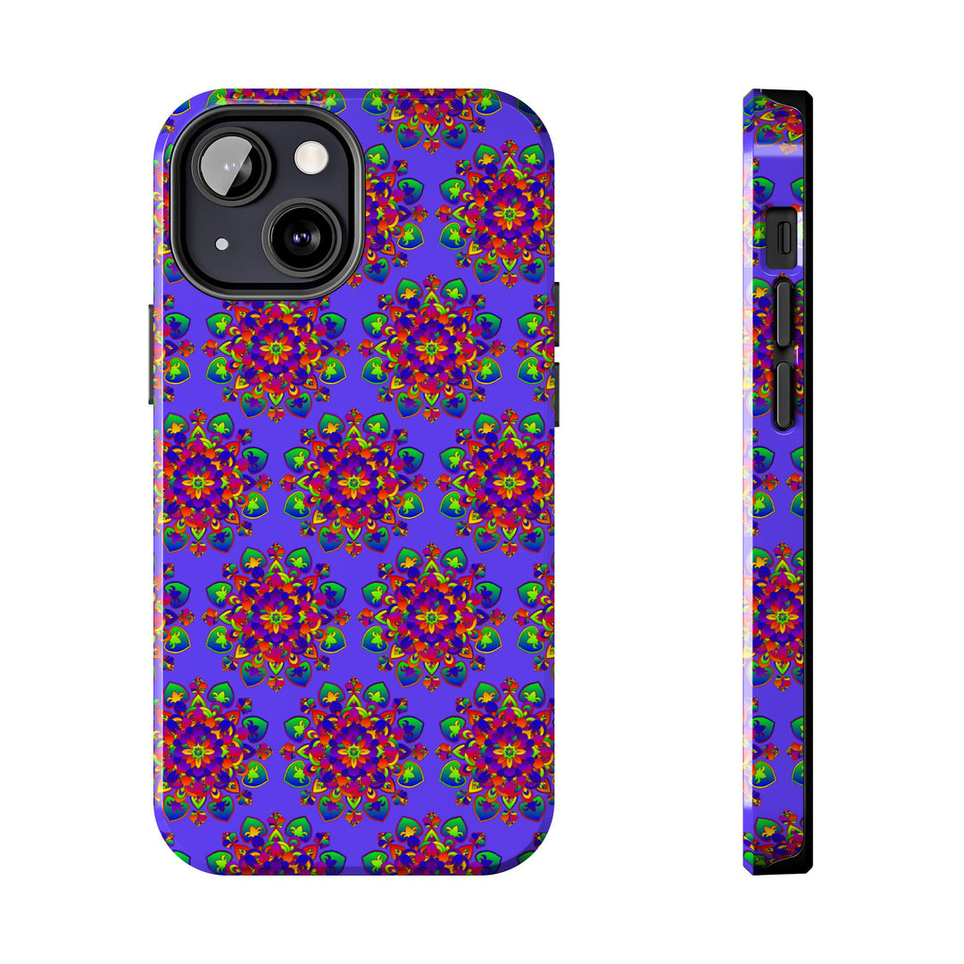 Tiled Hand Drawn Mandala Rainbow Phone Case - Standard alt text 67