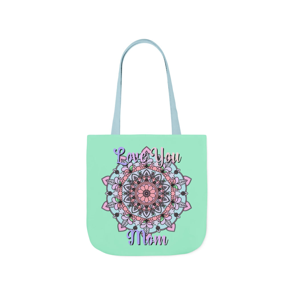 Mandala 'Love You Mom' Canvas Tote — Floral Mother's Day Gift Bag