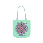 Mandala 'Love You Mom' Canvas Tote — Floral Mother's Day Gift Bag