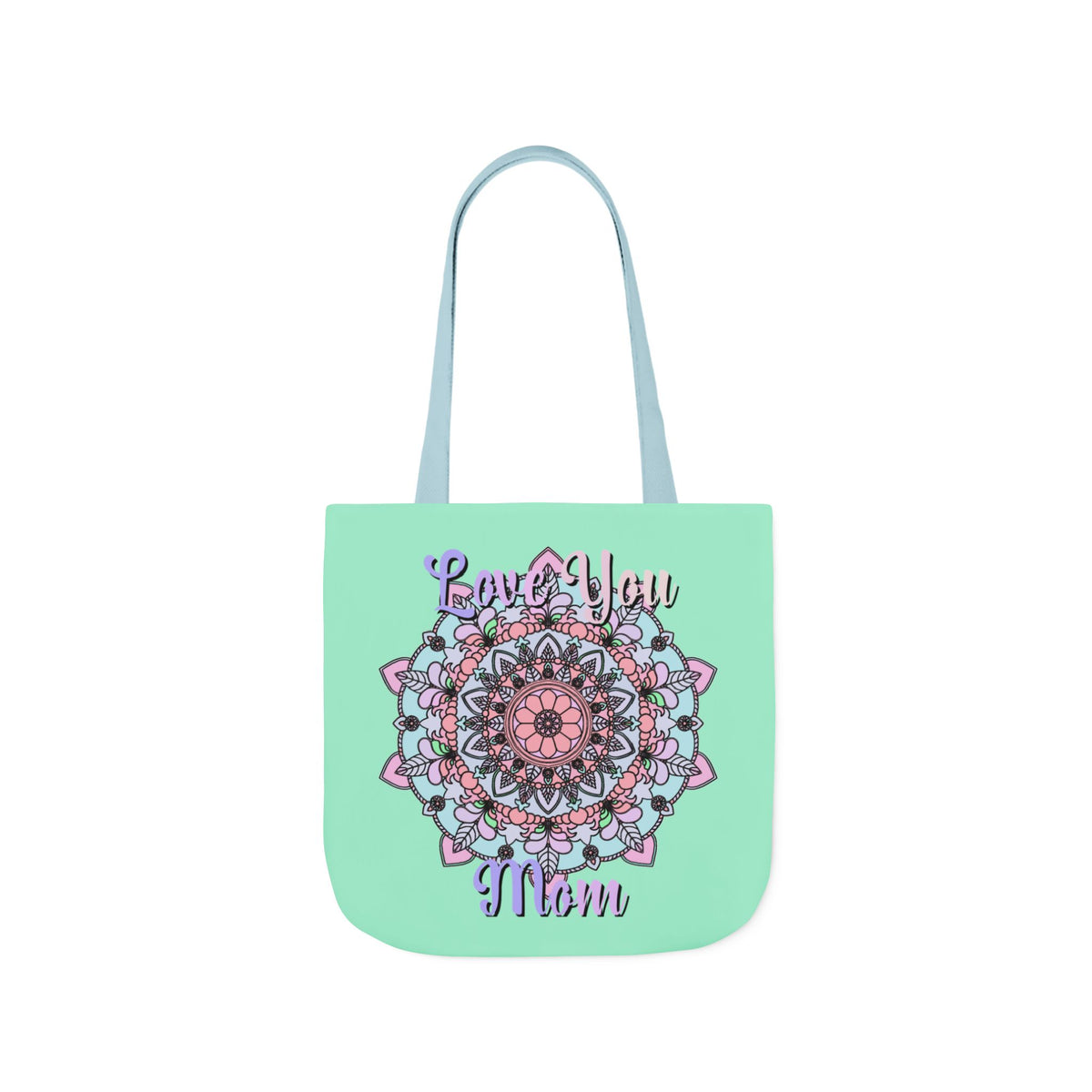 Mandala 'Love You Mom' Canvas Tote — Floral Mother's Day Gift Bag