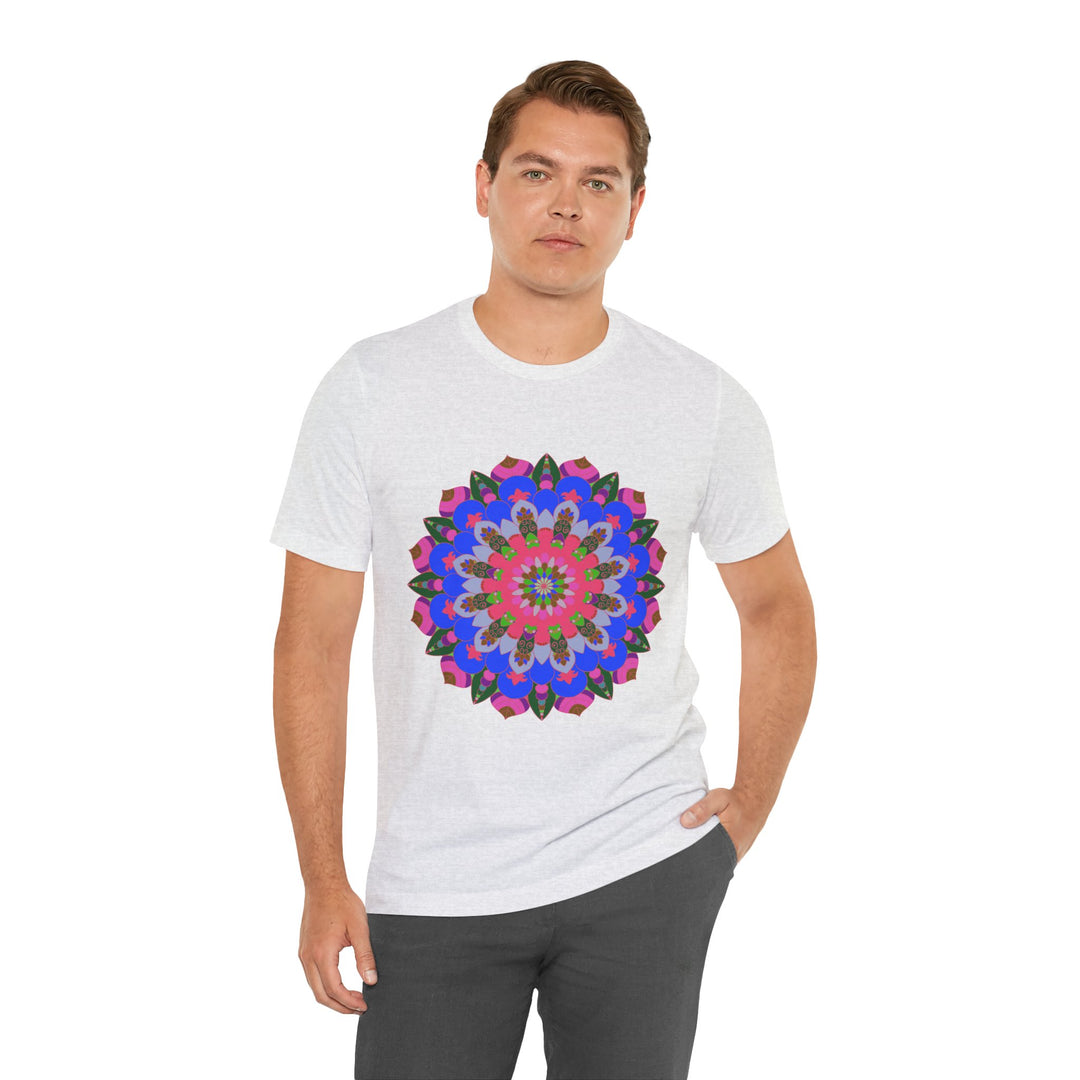 Vibrant and intricate mandala geometric design t-shirt in a variety of colors