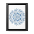 Mandala Handmade Art featuring a beautiful Steel Blue design, displayed on Gallery Canvas Wraps in a Vertical Frame