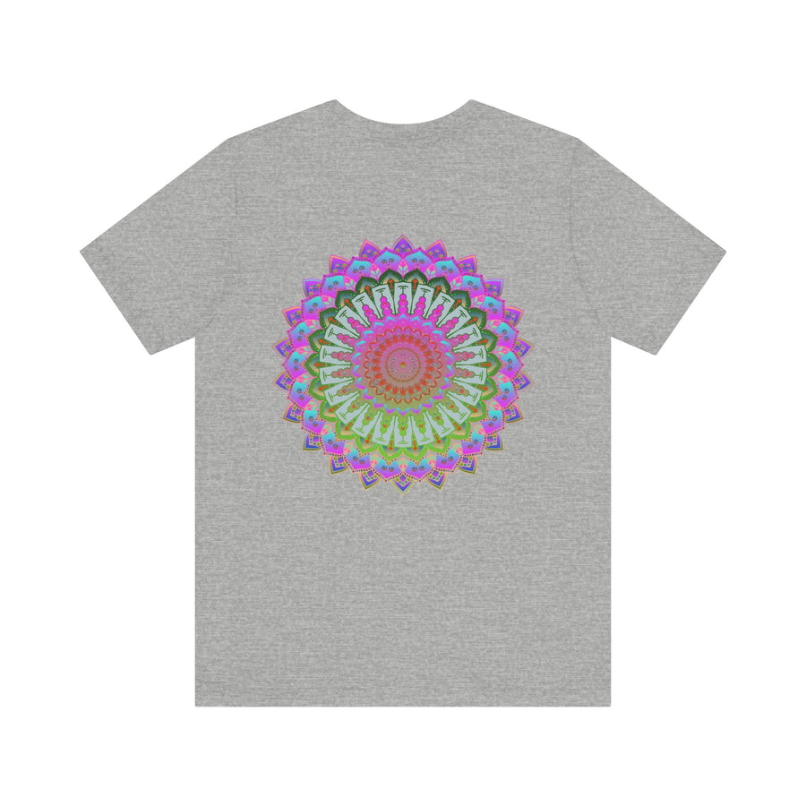 Vibrant Mandala Tee featuring intricate spiritual design for peace & harmony