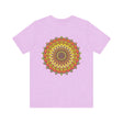 Vibrant Mandala Tee featuring intricate design in shades of blue, green, and purple, promoting peace and harmony through its beautiful and spiritual imagery
