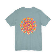 A colorful and intricate mandala design tee representing spiritual peace and harmony