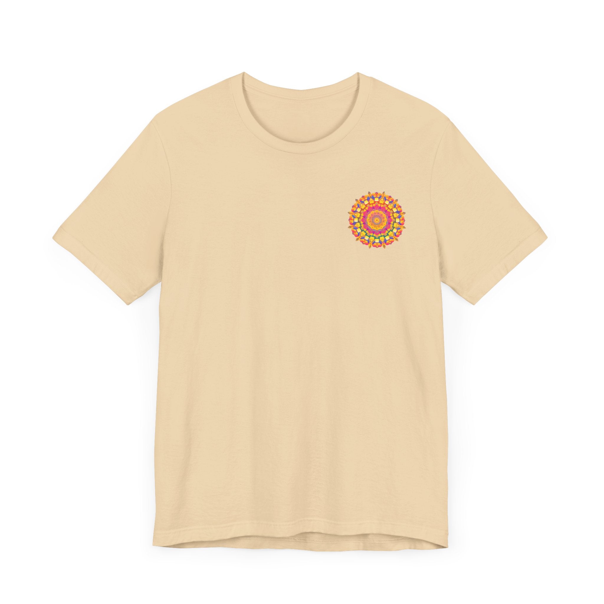 Vibrant Mandala T-Shirt featuring a colorful design symbolizing peace and harmony