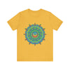 Psychedelic Mandala Tee - Vibrant Flower Design Alt Text 2