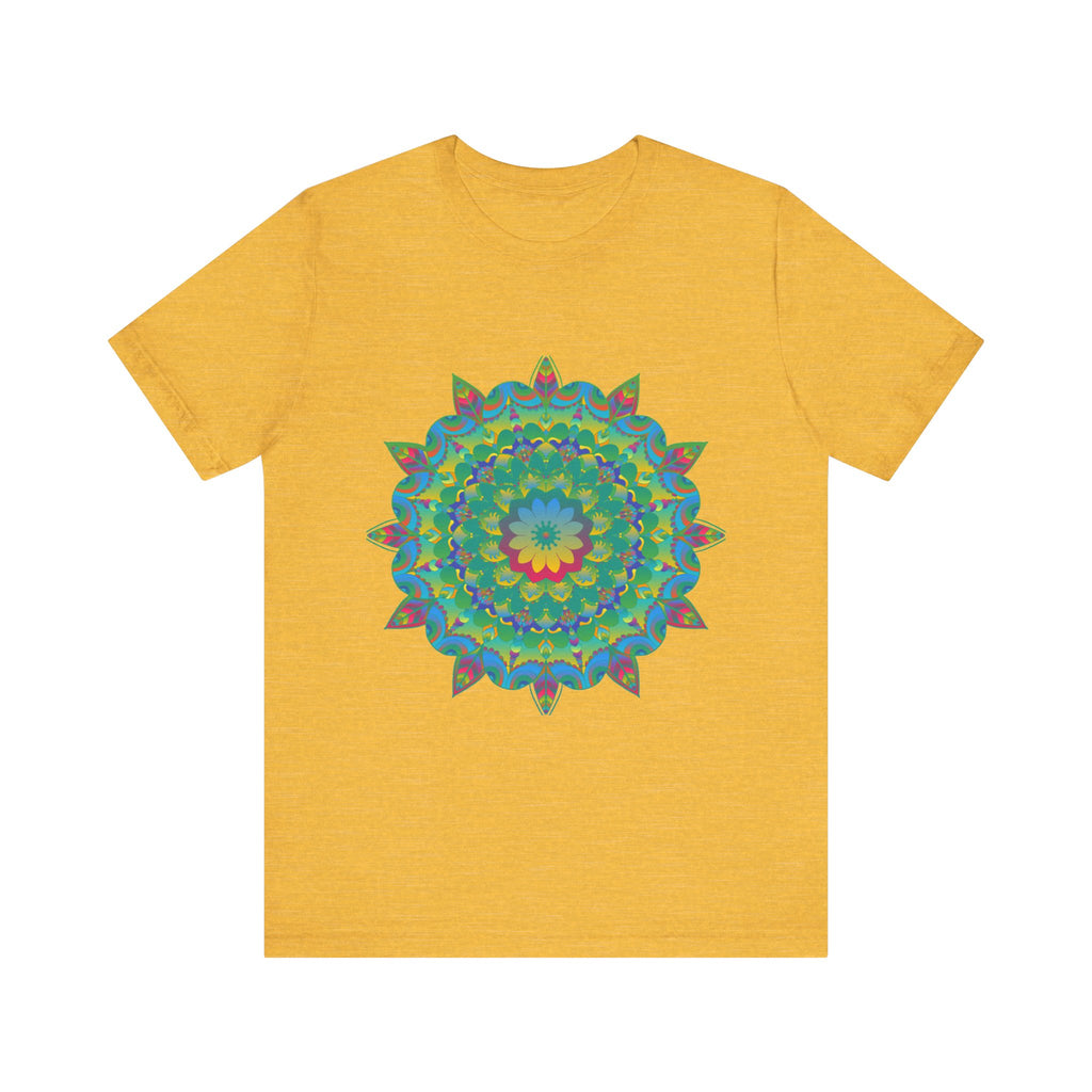 Psychedelic Mandala Tee - Vibrant Flower Design Alt Text 2