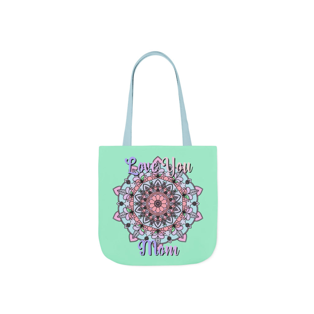 Mandala 'Love You Mom' Canvas Tote — Floral Mother's Day Gift Bag