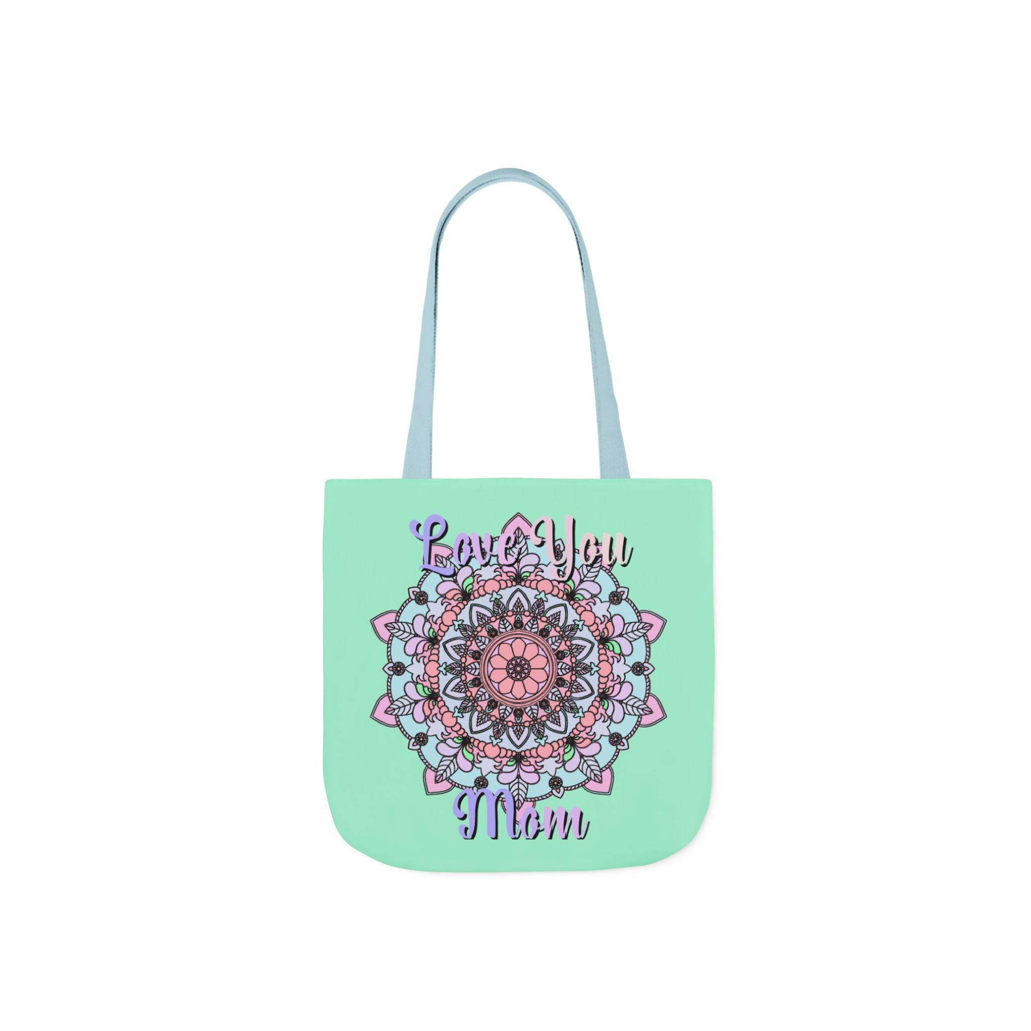 Mandala 'Love You Mom' Canvas Tote — Floral Mother's Day Gift Bag