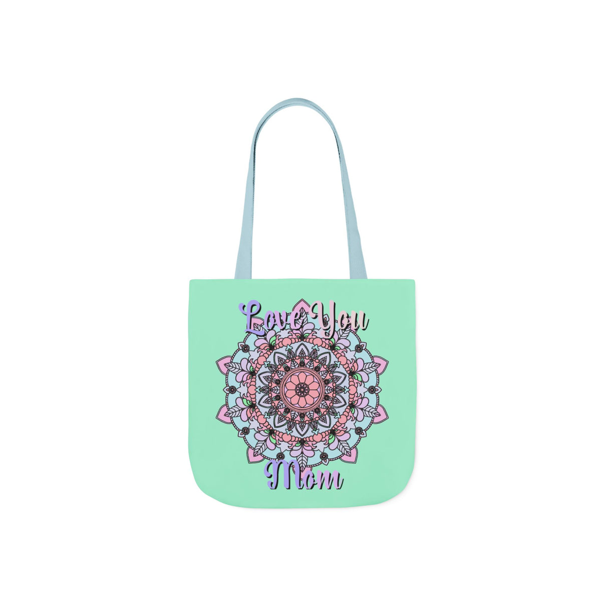 Mandala 'Love You Mom' Canvas Tote — Floral Mother's Day Gift Bag
