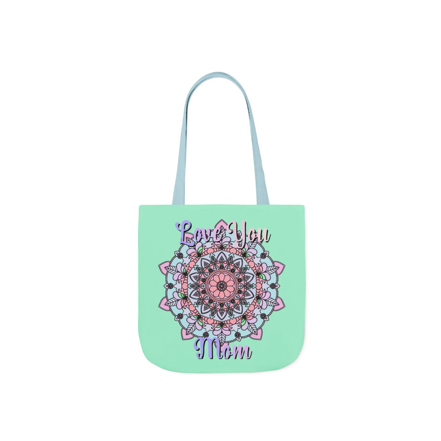 Mandala 'Love You Mom' Canvas Tote — Floral Mother's Day Gift Bag