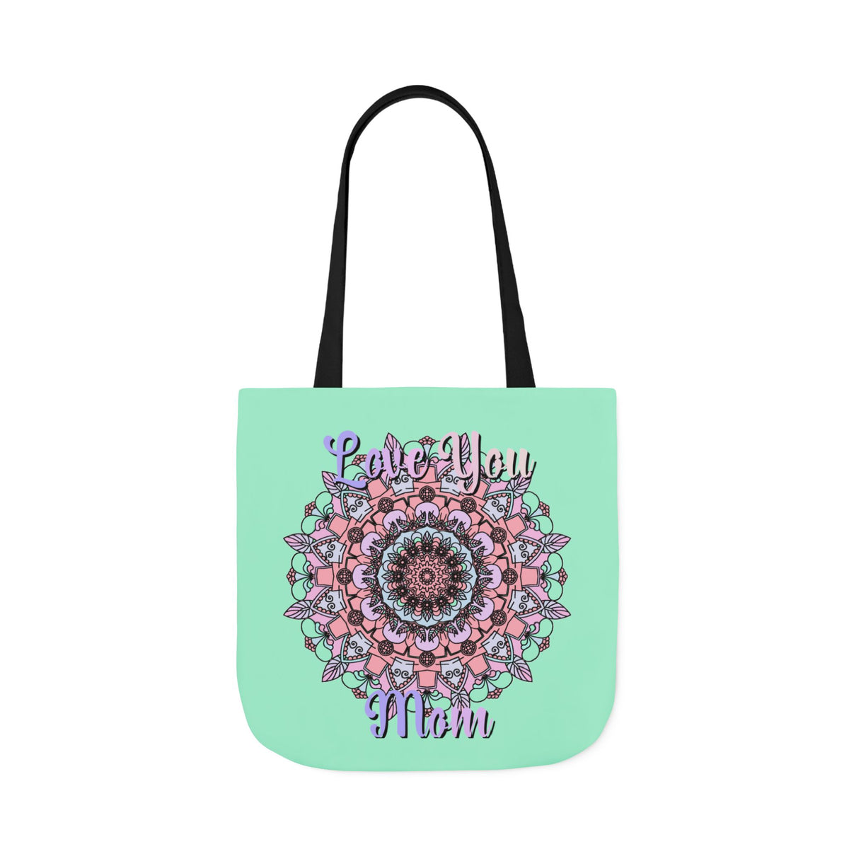 Mandala 'Love You Mom' Canvas Tote — Floral Mother's Day Gift Bag