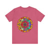 Colorful Mandala Tee with Intricate Yin and Yang Design