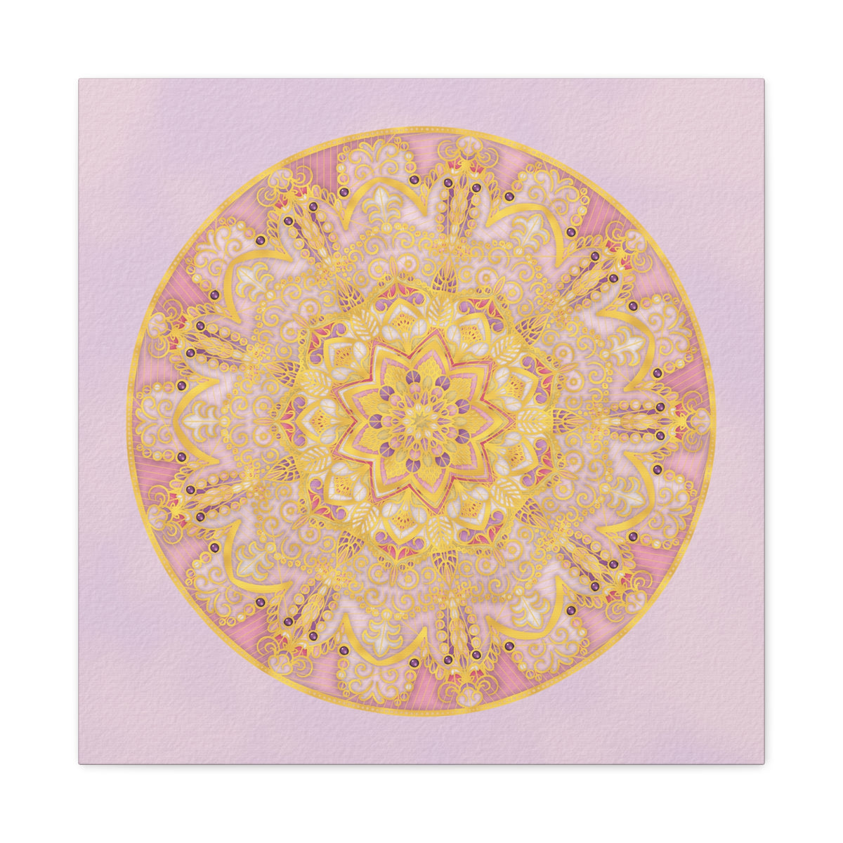 Pink and Gold Mandala Matte Canvas Wall Art
