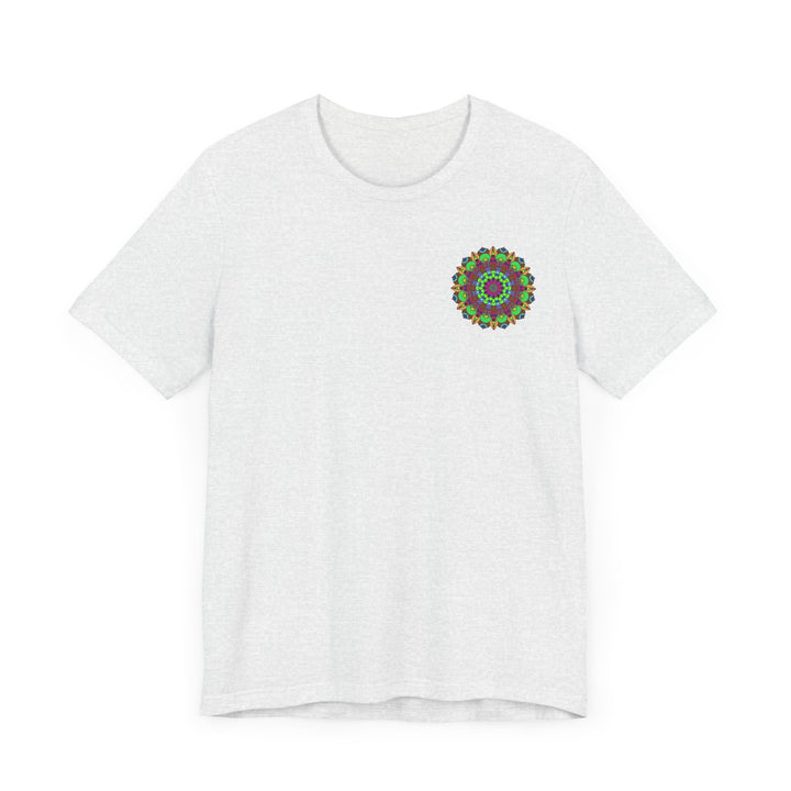 Colorful and intricate mandala design t-shirt promoting peace and harmony