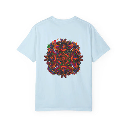 Handmade unisex Halloween Mandala T-shirt featuring intricate pumpkin mandala art on a garment-dyed tee