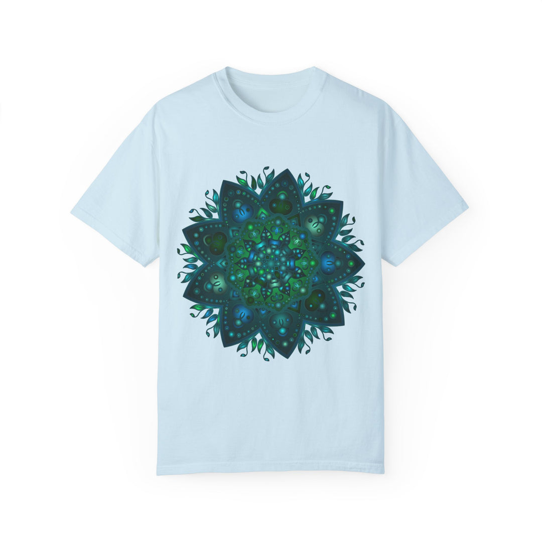 Hand-drawn unisex intricate mandala t-shirt with detailed design and vibrant colors