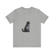 Black Cat Mystery - T-Shirt: A black cotton tee with a mysterious black cat illustration