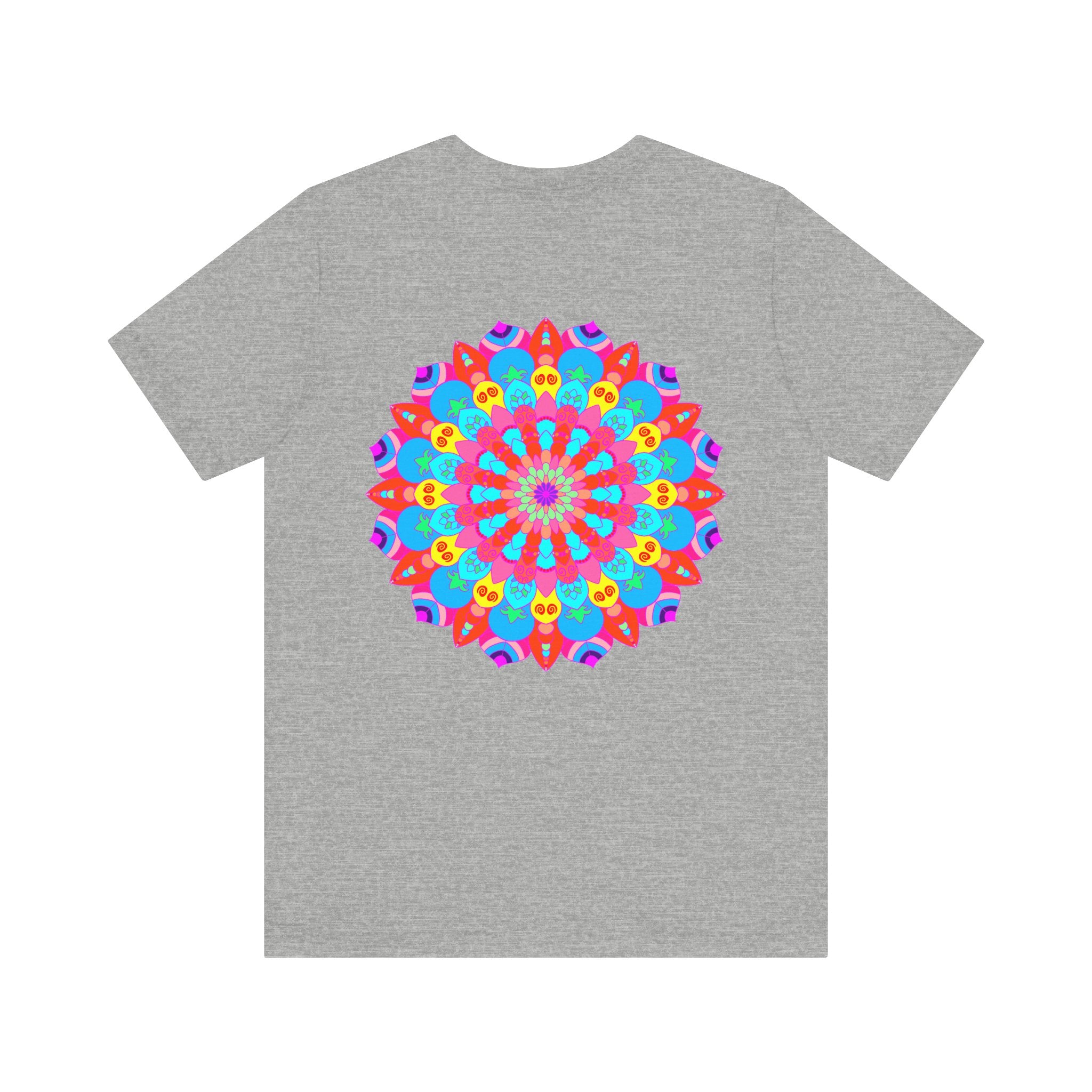 Vibrant Mandala Tee featuring intricate spiritual design for peace and harmony