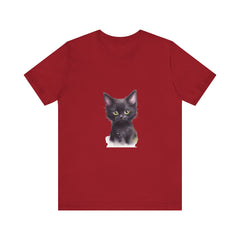 Black cat design mystical kitten tee with captivating and enchanting artwork