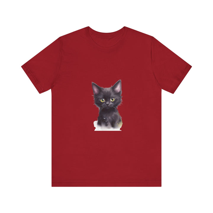 Black cat design mystical kitten tee with captivating and enchanting artwork