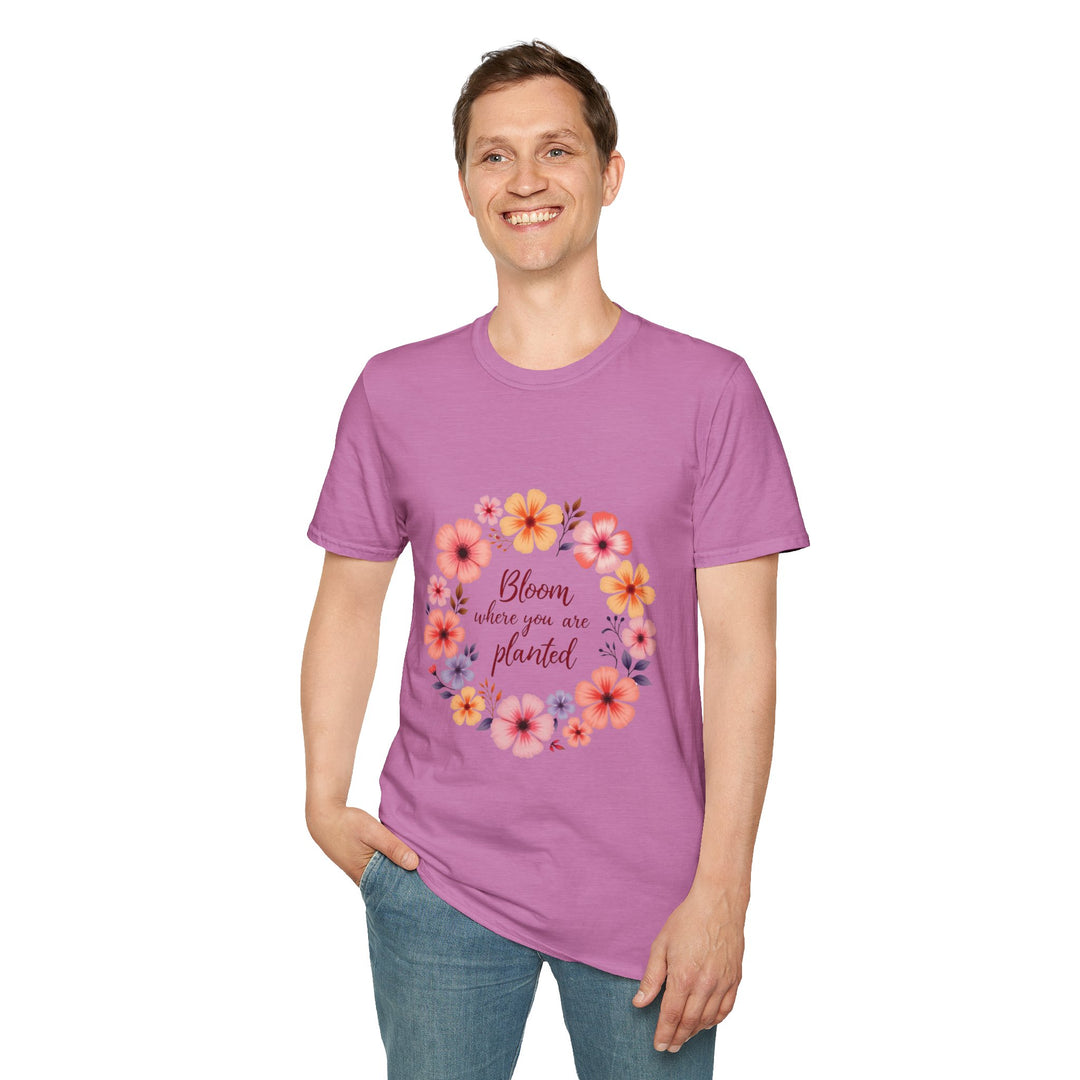 Floral Mandala Quote T-Shirt with intricate flower design and inspirational quote