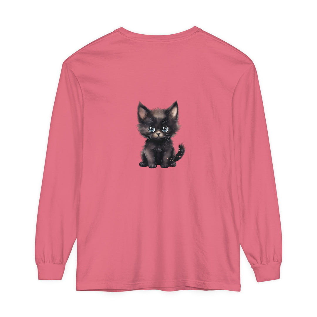 Cute Kitten with Blue Eyes Long Sleeve T-Shirt Alt Text 21