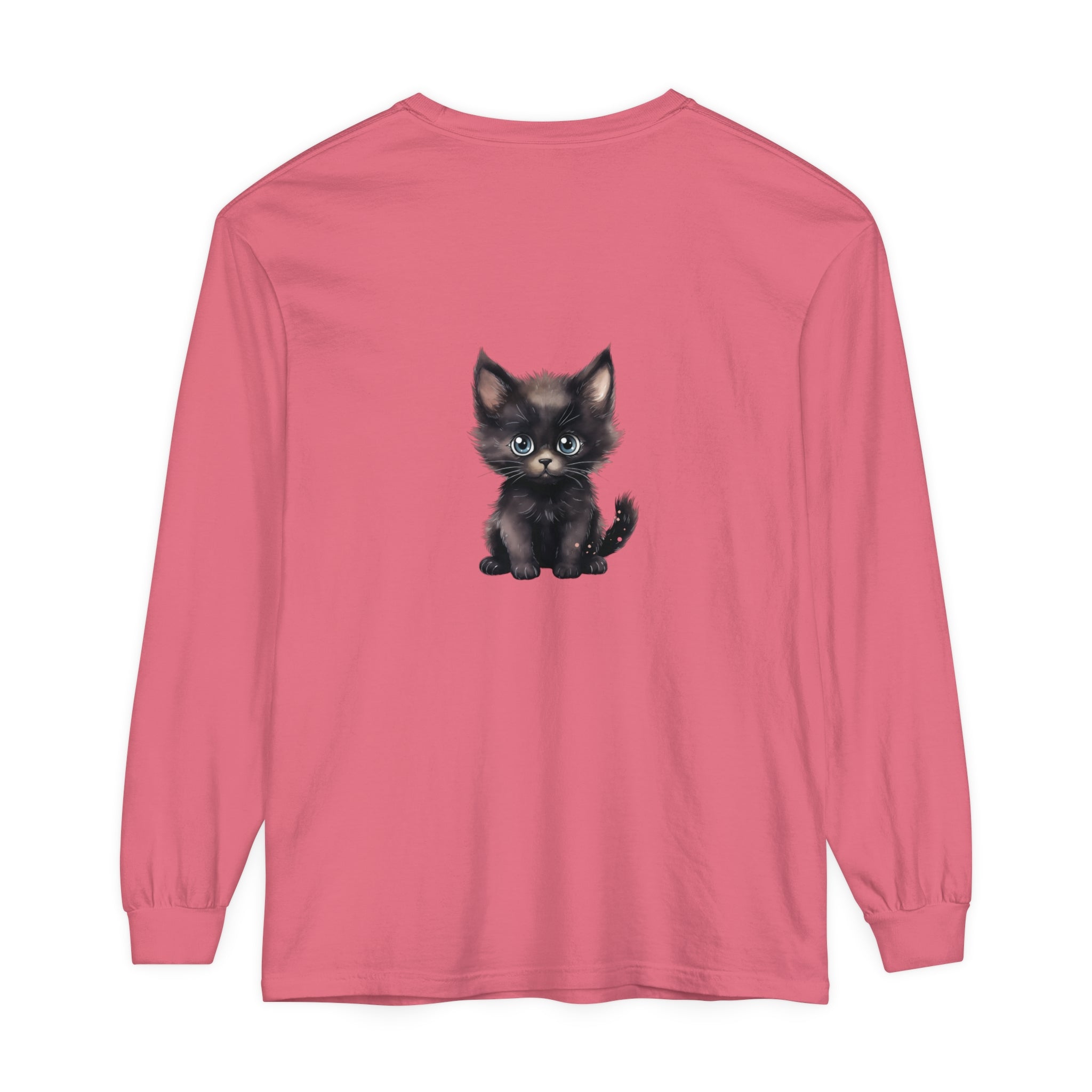Cute Kitten with Blue Eyes Long Sleeve T-Shirt Alt Text 21
