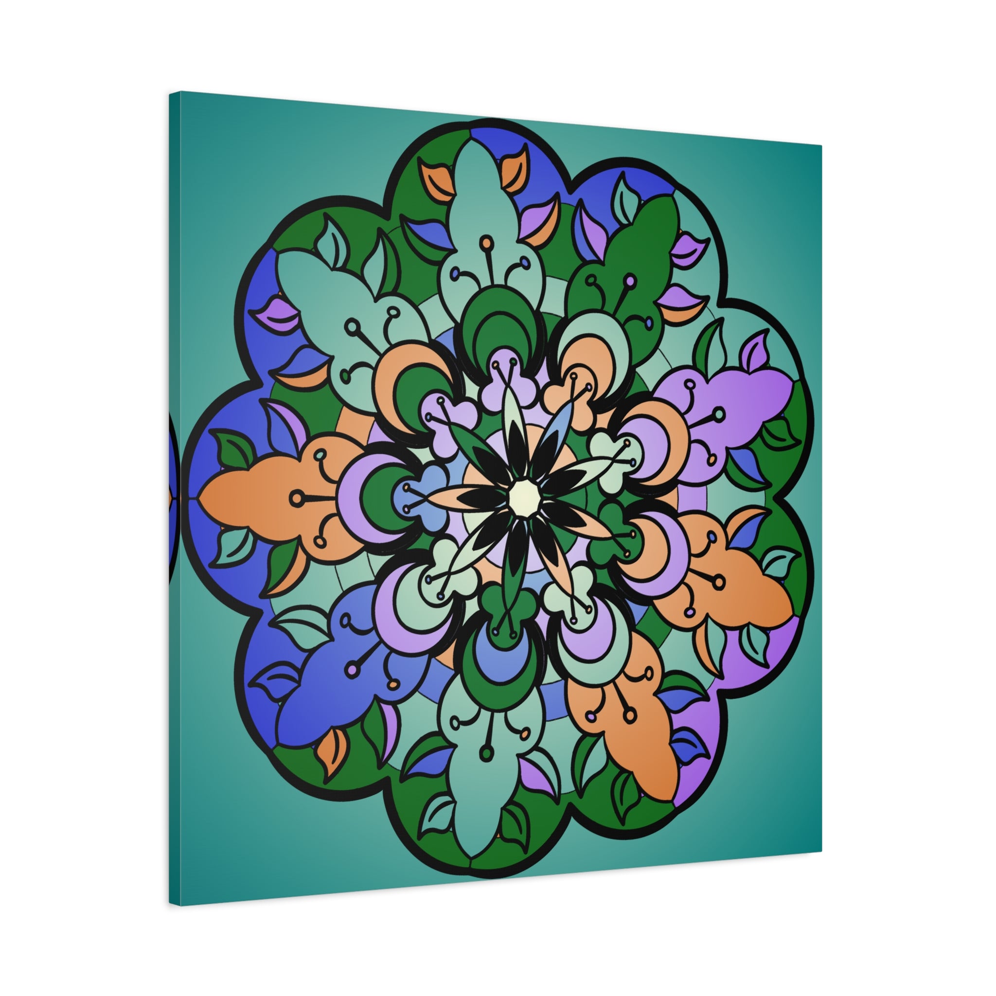 Floral Mandala Matte Canvas Wall Art
