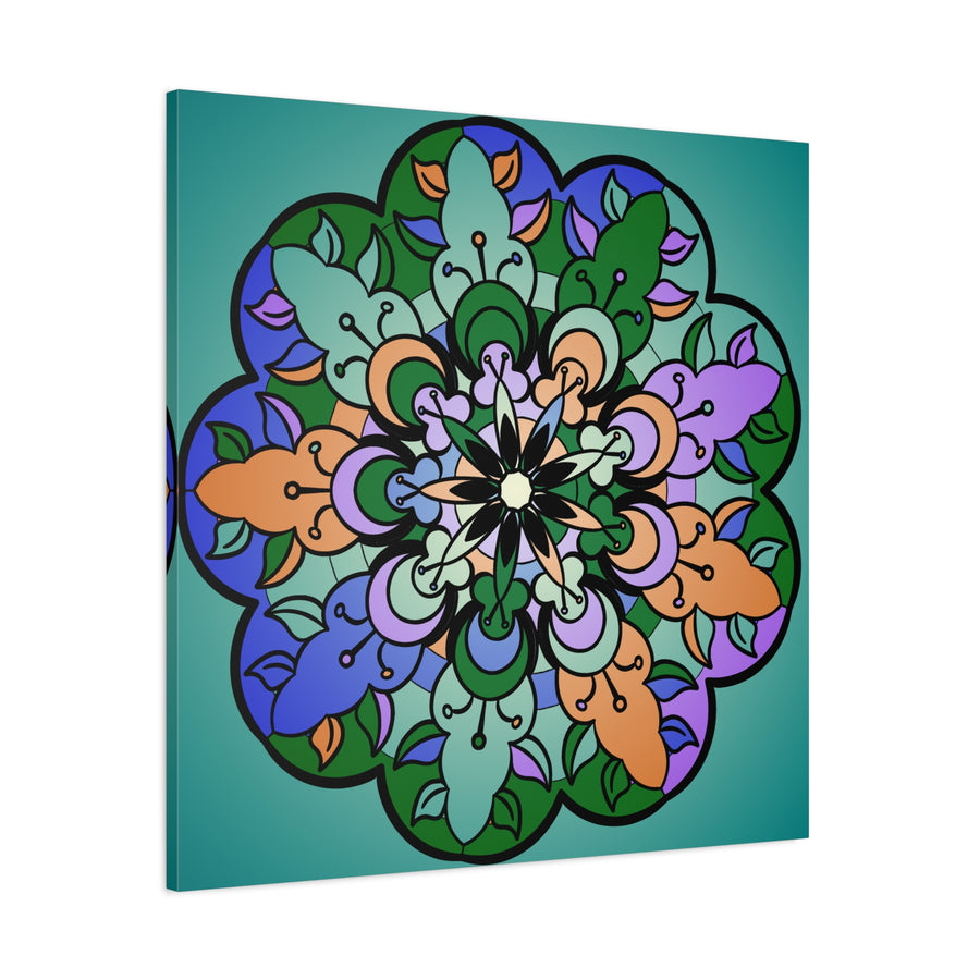 Arte da Parete su Tela Opaca Mandala Floreale