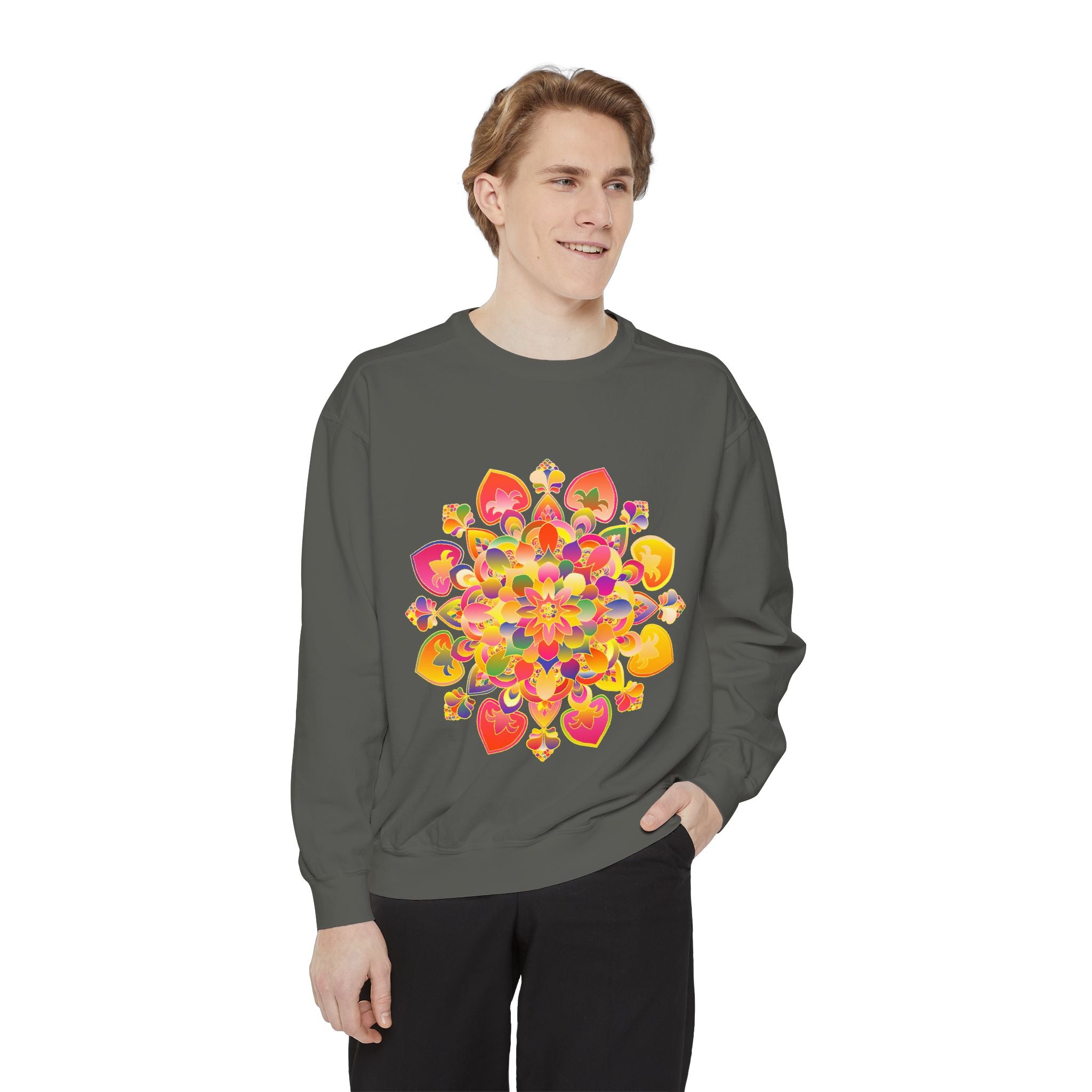 Vibrant Mandala Sweatshirt with Colorful and Detailed Design for Women's Fashionwear