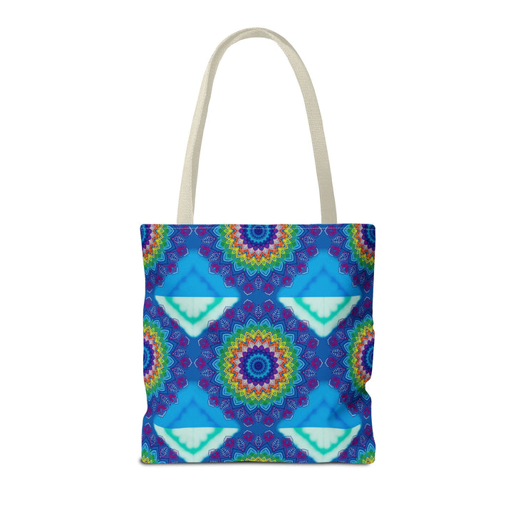 Vibrant and intricate mandala design on a spacious and sturdy tote bag