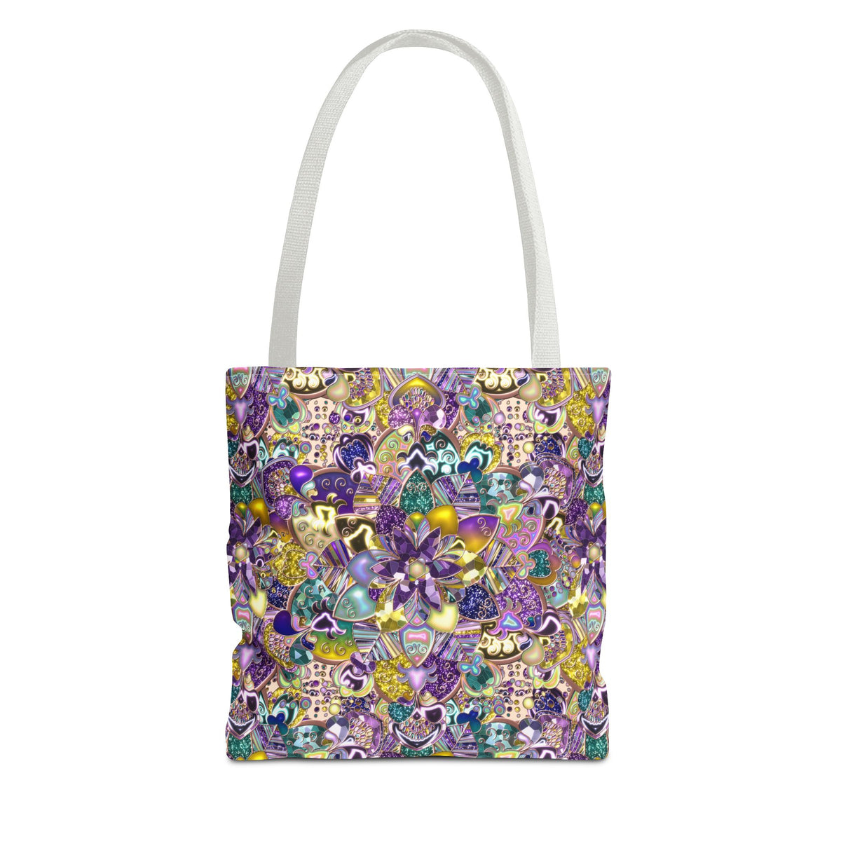 Colorful Purple Floral Pattern Tote Bag