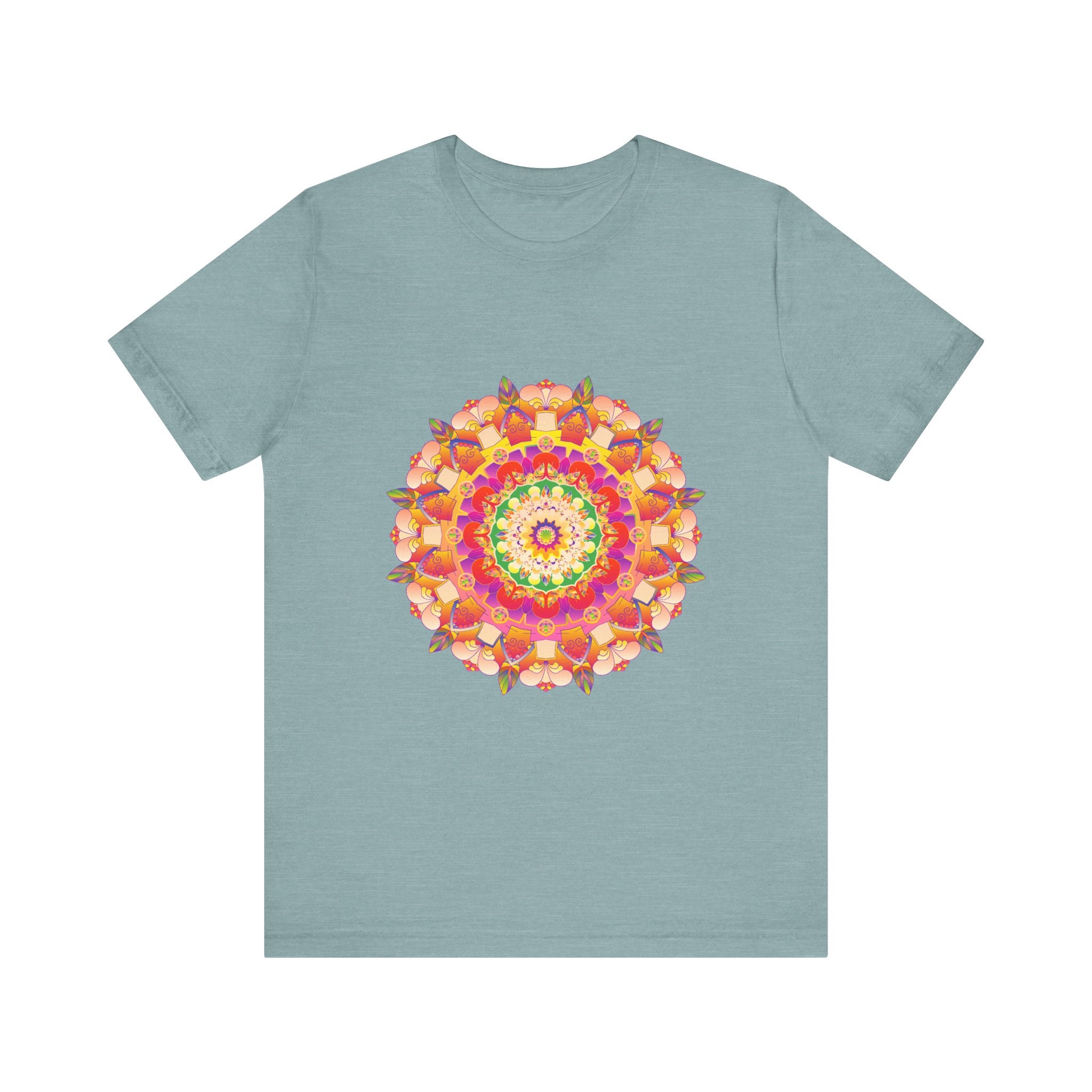 Vibrant Mandala T-Shirt with Colorful and Intricate Design for Bohemian Fashion