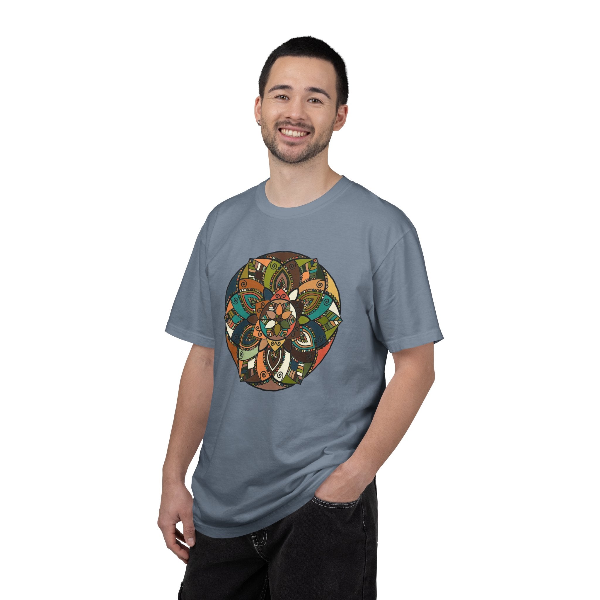 Mandala Earth Flora T-Shirt — Earthy Tones Geometric Art Tee